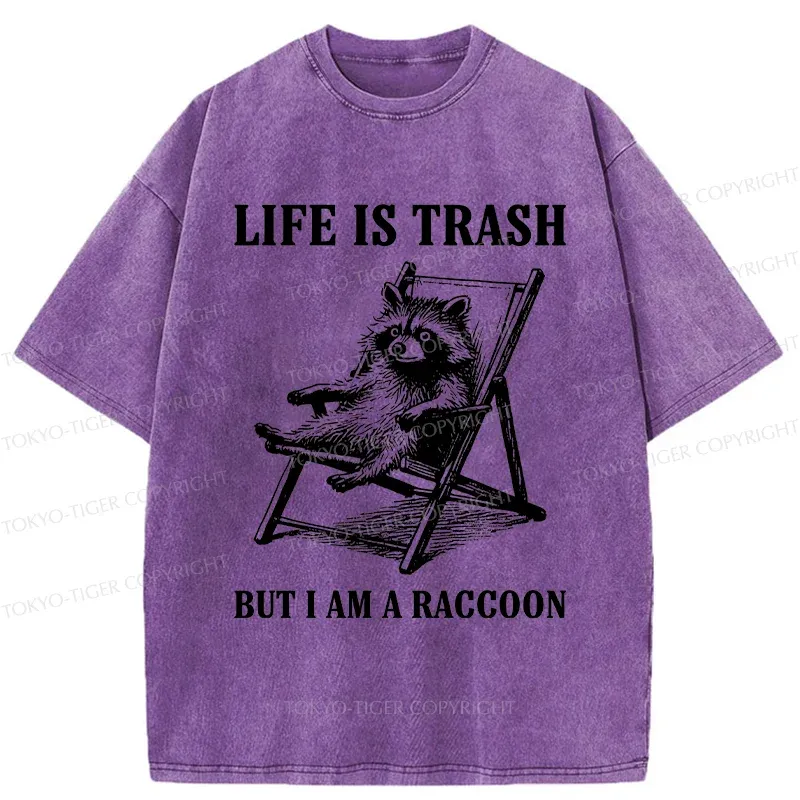 Tokyo-Tiger Raccoons Love Trash Washed T-Shirt