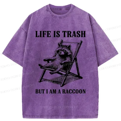 Tokyo-Tiger Raccoons Love Trash Washed T-Shirt