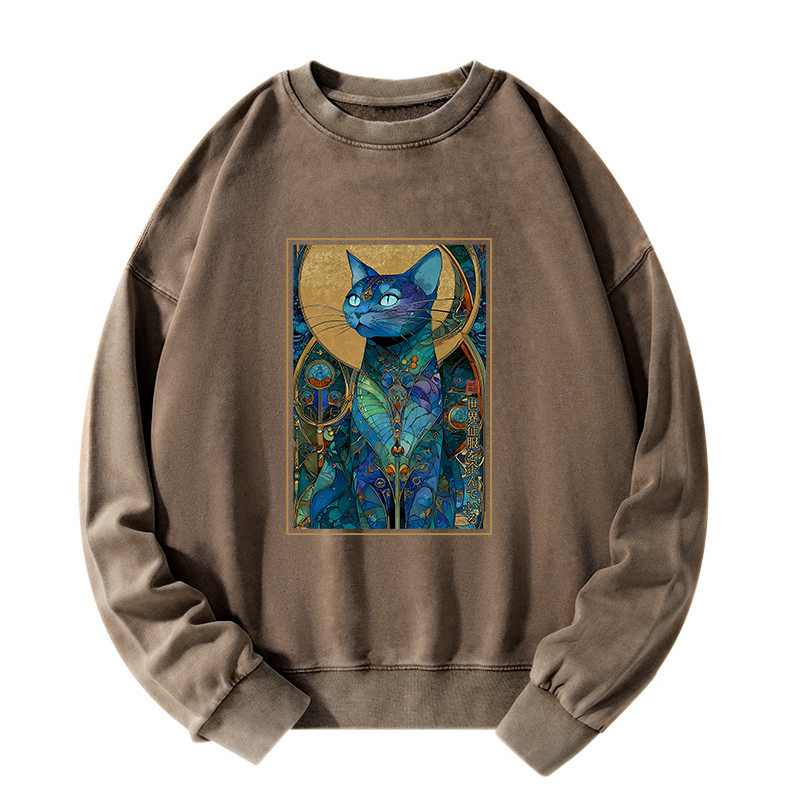 Tokyo-Tiger The Cat’s Plan To Rule Them All Washed Sweatshirt