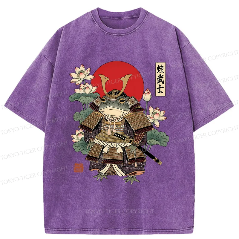 Tokyo-Tiger Traditional Frog Samurai Washed T-Shirt