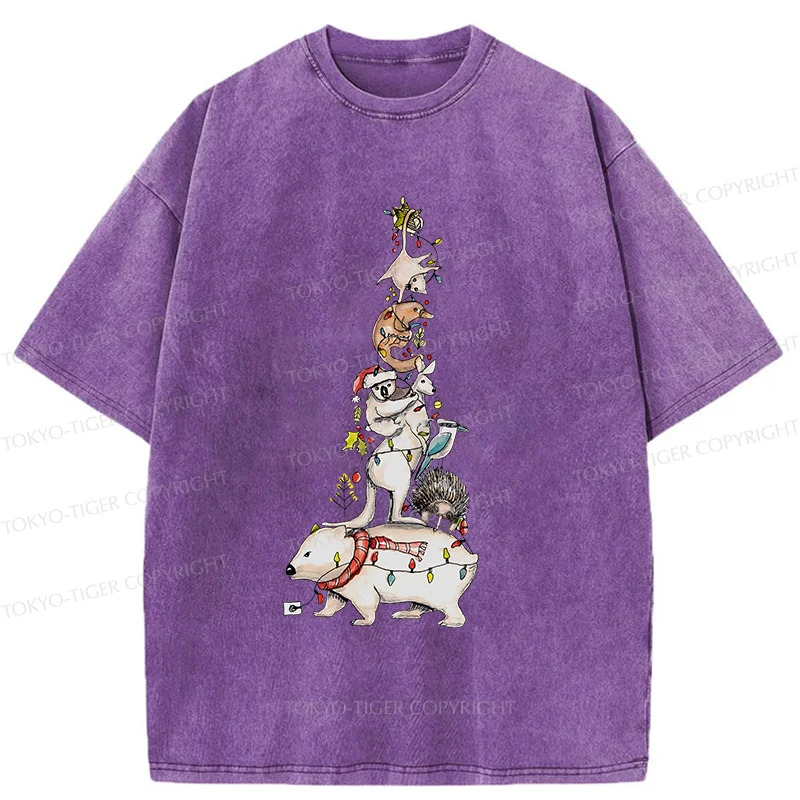 Tokyo-Tiger Australian Christmas Tree Washed T-Shirt