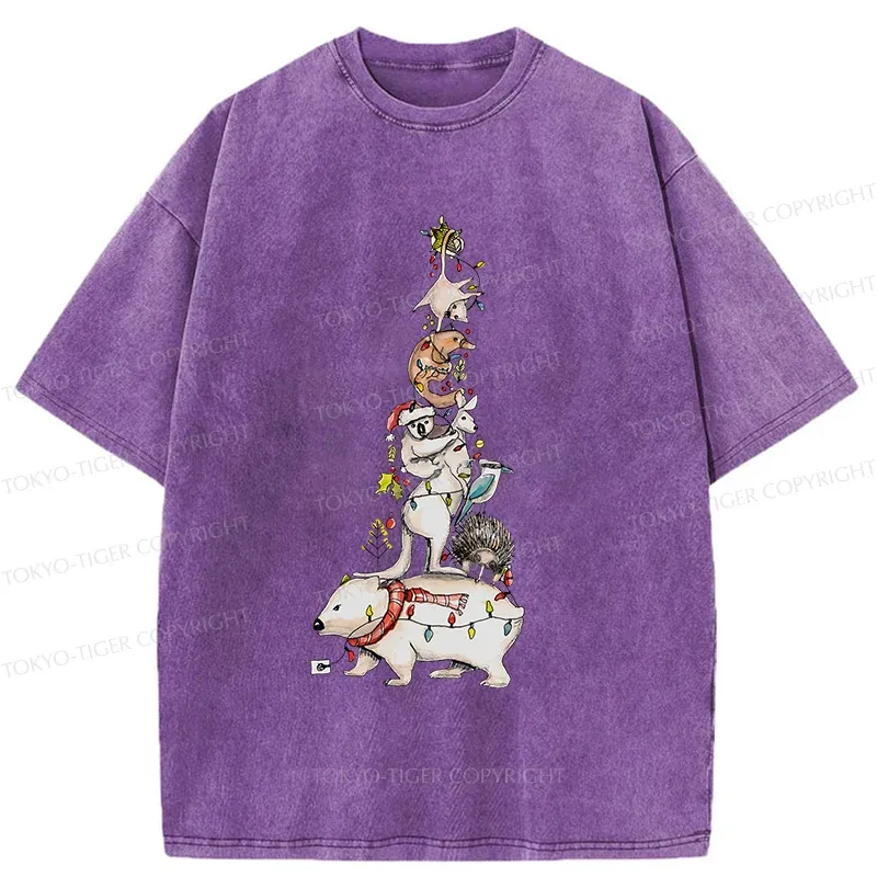 Tokyo-Tiger Australian Christmas Tree Washed T-Shirt