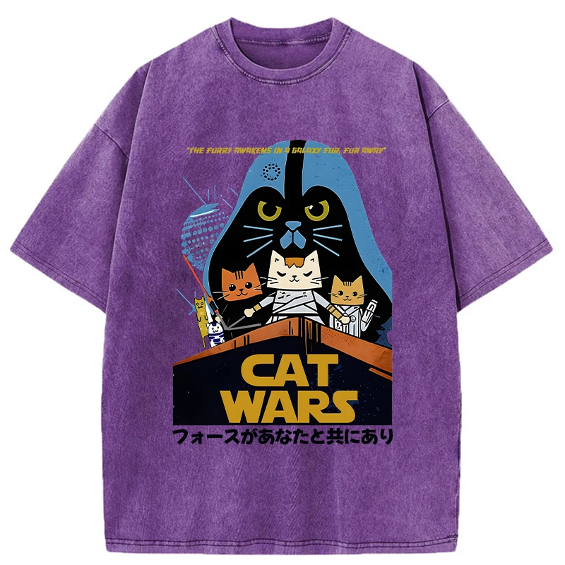 Tokyo-Tiger Japanese Cat Wars Washed T-Shirt
