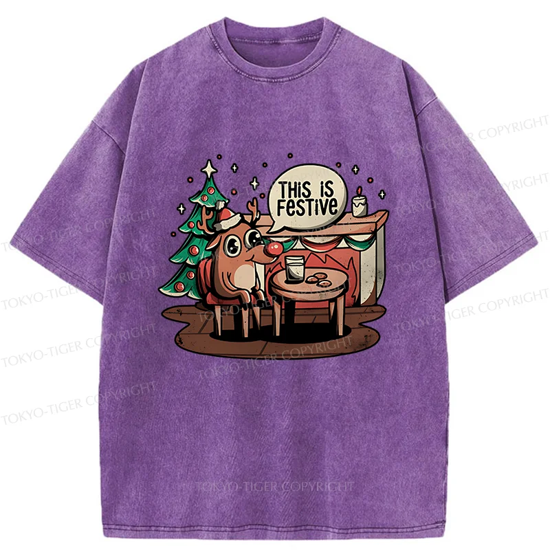 Tokyo-Tiger Rudolph Christmas Eve Washed T-Shirt