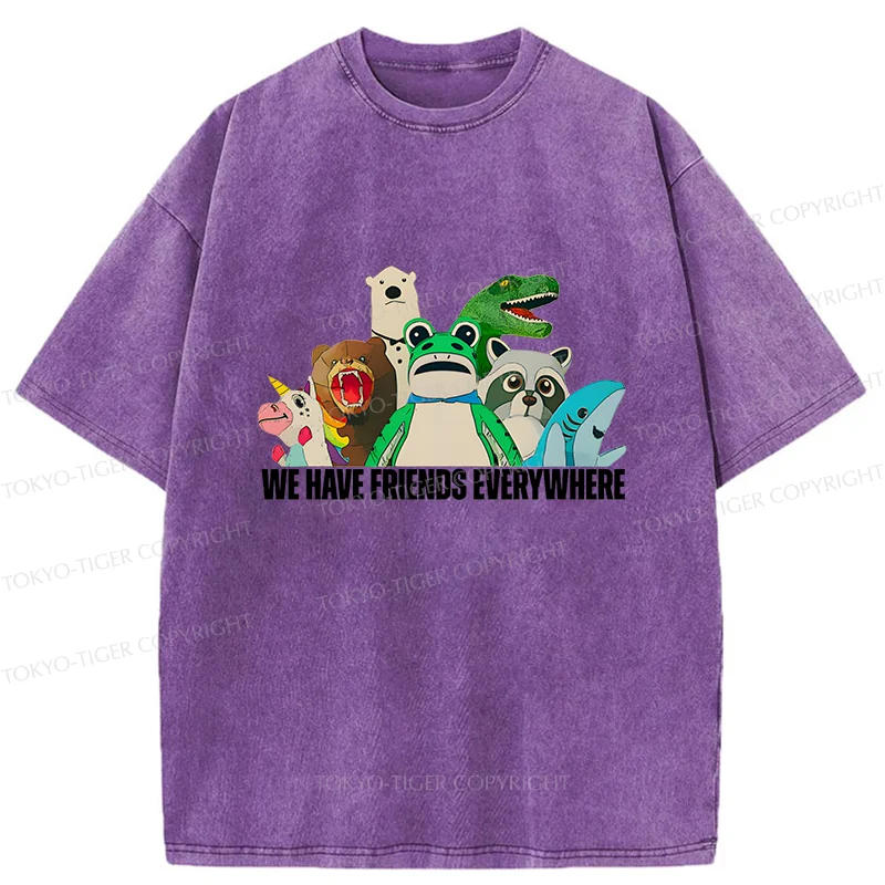Tokyo-Tiger Frog Doll Costume Washed T-Shirt