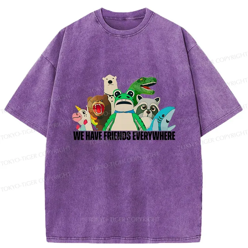 Tokyo-Tiger Frog Doll Costume Washed T-Shirt
