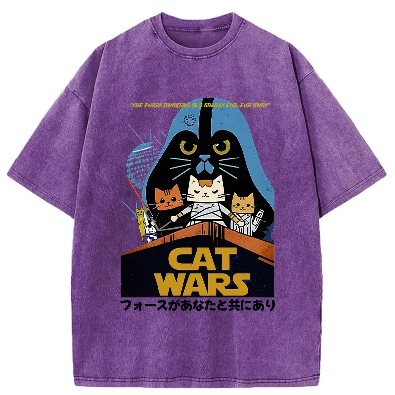 Tokyo-Tiger Japanese Cat Wars Washed T-Shirt