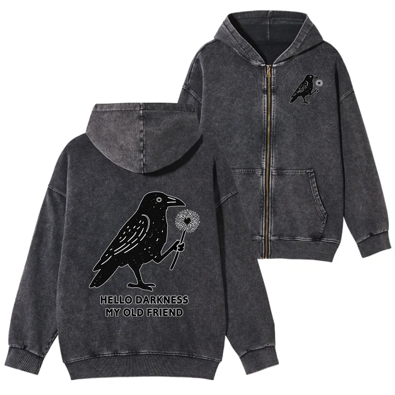Tokyo-Tiger My Old Friend The Crow Washed Zip Hoodie