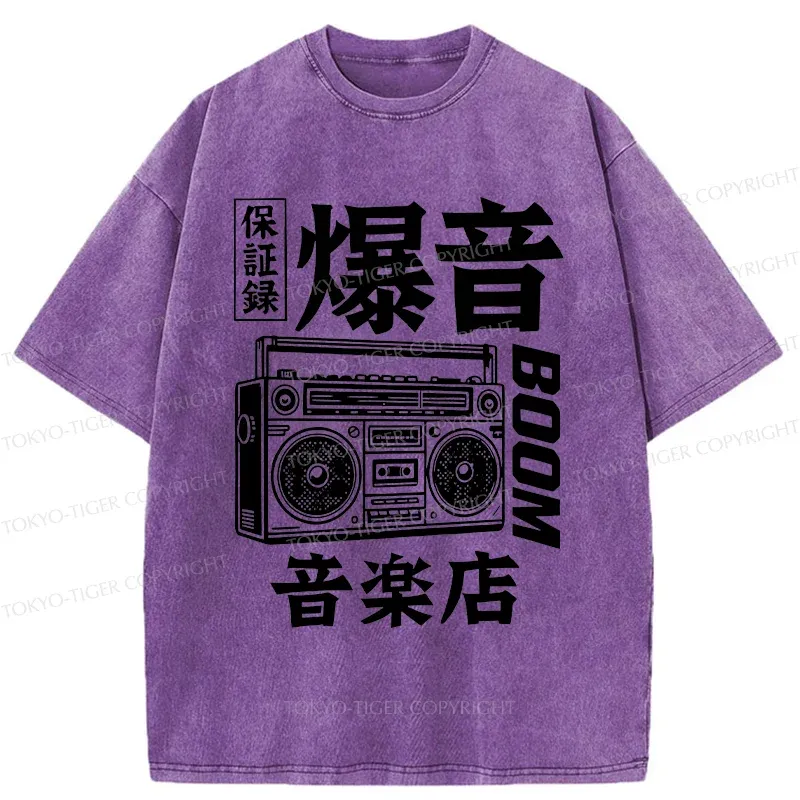 Tokyo-Tiger Retro Radio Washed T-Shirt