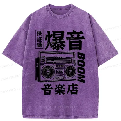 Tokyo-Tiger Retro Radio Washed T-Shirt