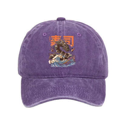 Tokyo-Tiger The Great Sushi Dragon Wave Washed Cap