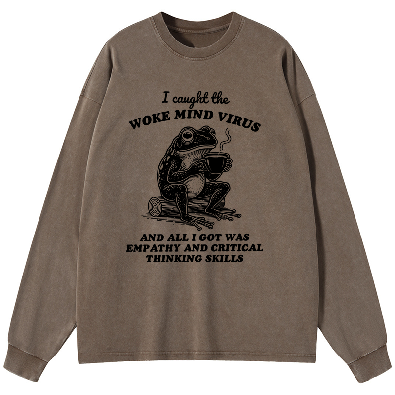 Tokyo-Tiger Awakened Thinking Virus Frog Washed Long Sleeve T-Shirt