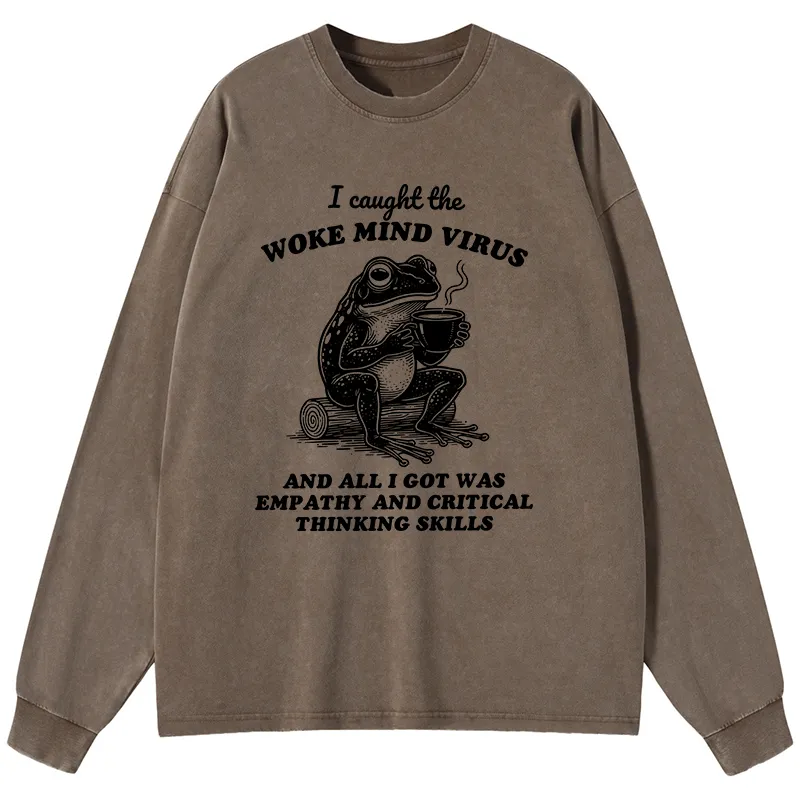 Tokyo-Tiger Awakened Thinking Virus Frog Washed Long Sleeve T-Shirt