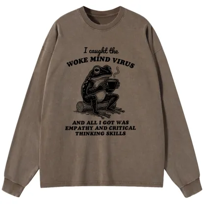 Tokyo-Tiger Awakened Thinking Virus Frog Washed Long Sleeve T-Shirt