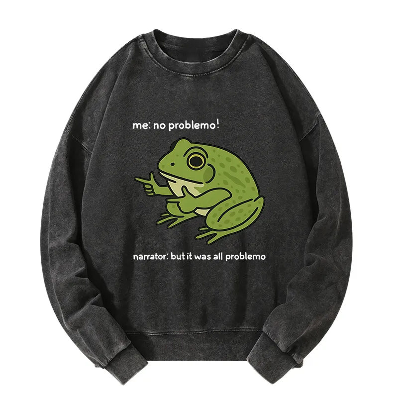 Tokyo-Tiger Stupid Frog Meme Washed Sweatshirt