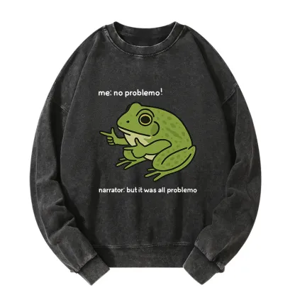 Tokyo-Tiger Stupid Frog Meme Washed Sweatshirt