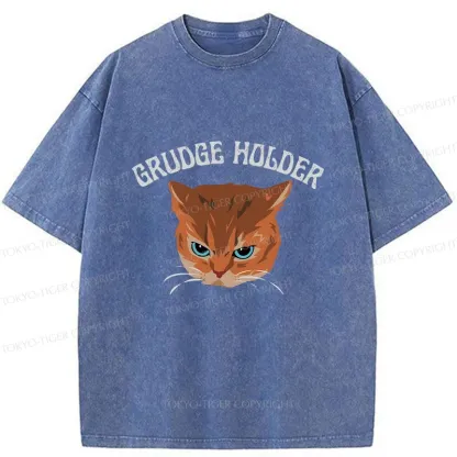 Tokyo-Tiger Resentful Cat Washed T-Shirt