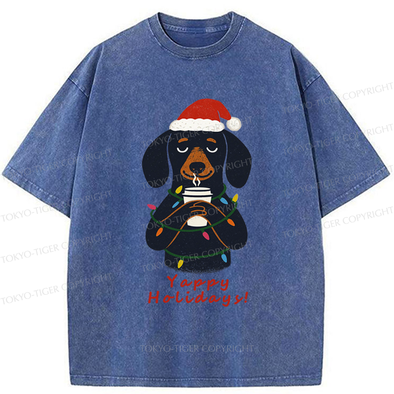 Tokyo-Tiger Yappy Holidays Washed T-Shirt