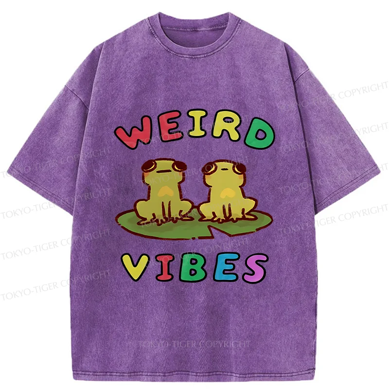 Tokyo-Tiger Weird Vibes Funny Washed T-Shirt
