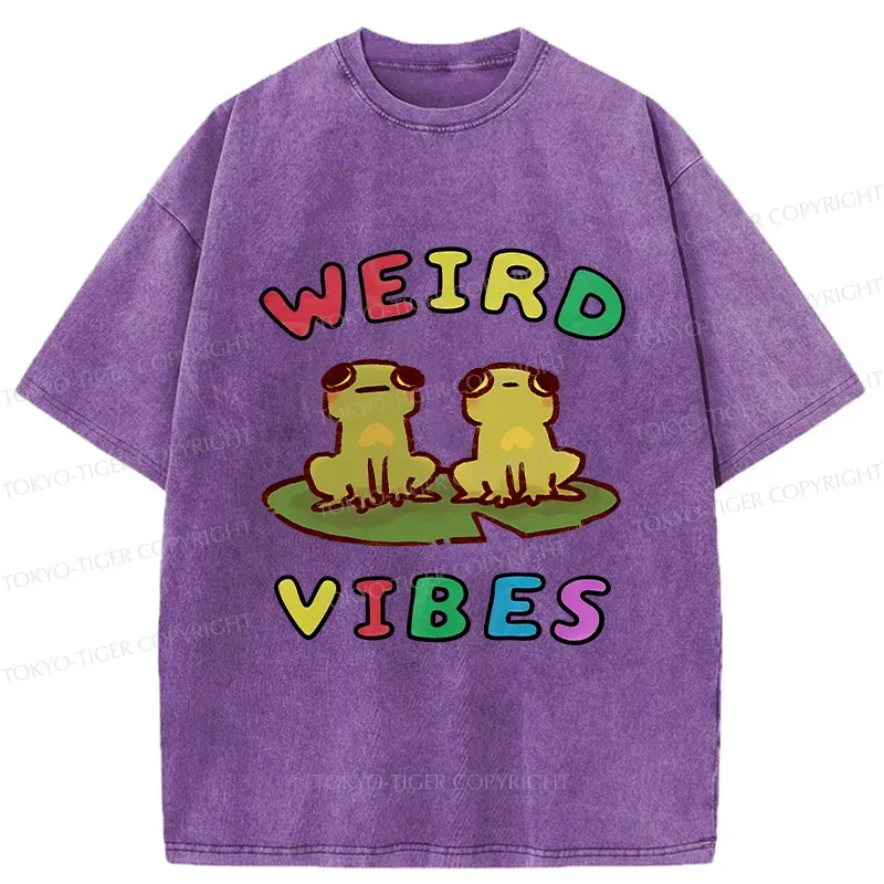 Tokyo-Tiger Weird Vibes Funny Washed T-Shirt