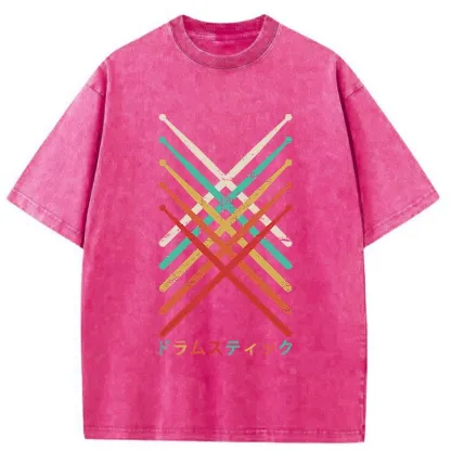 Tokyo-Tiger Japanese Drumsticks Washed T-Shirt