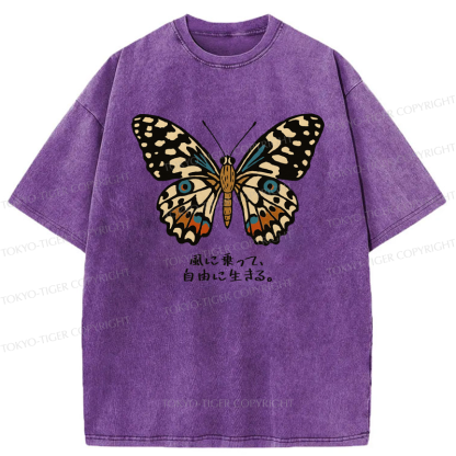 Tokyo-Tiger The Vintage Butterfly Washed T-Shirt