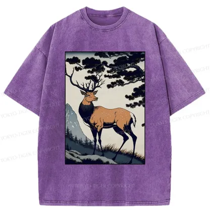 Tokyo-Tiger Japanese Traditional Deer Washed T-Shirt