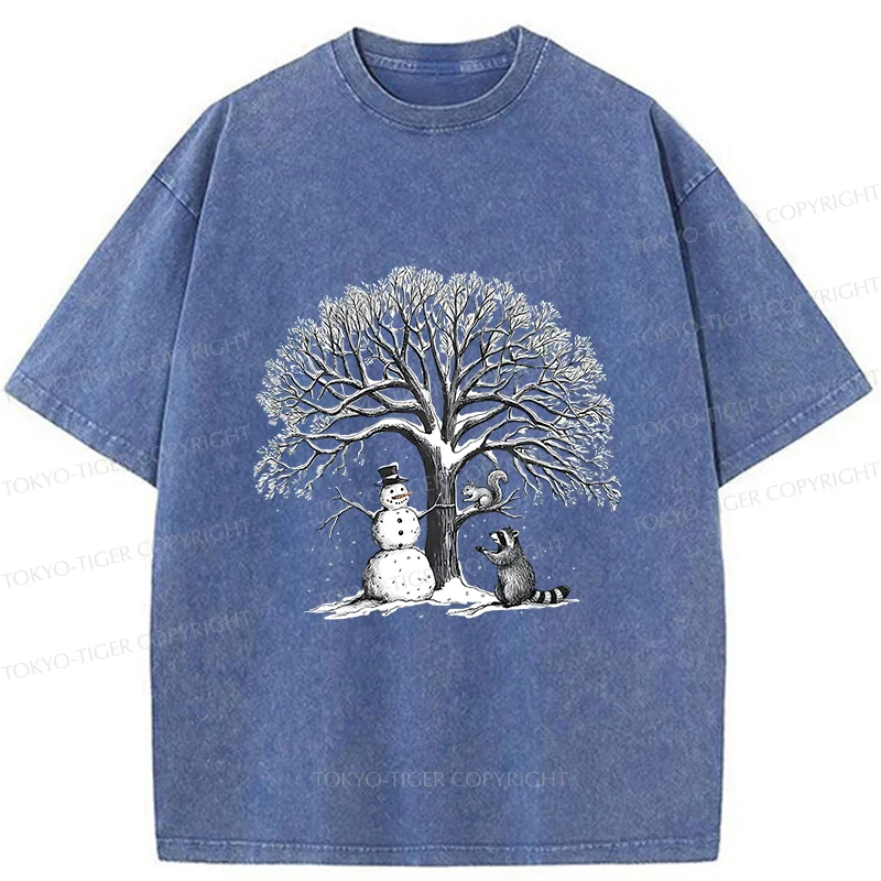 Tokyo-Tiger Animal World In Winter Washed T-Shirt