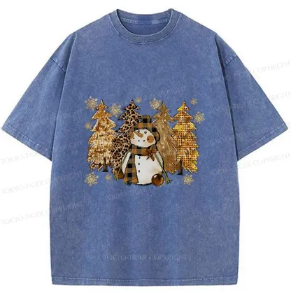 Tokyo-Tiger Autumn Snowman Washed T-Shirt