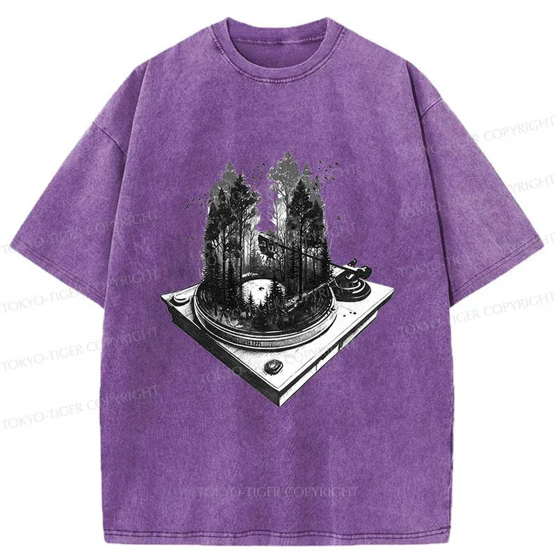 Tokyo-Tiger Music Forest Washed T-Shirt