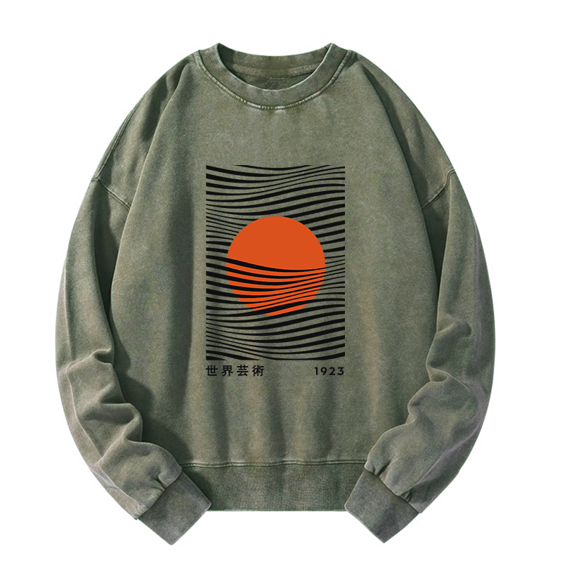 Tokyo-Tiger Minimalist Art Sun Washed Sweatshirt
