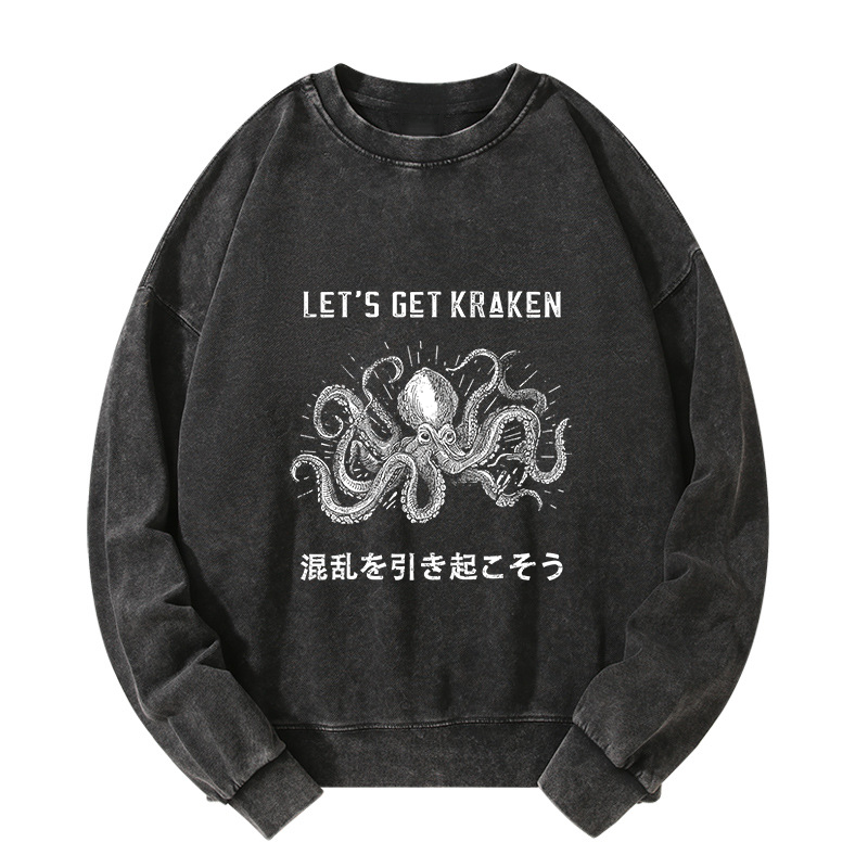 Tokyo-Tiger Funny Octopus：Let’s Get Kraken Washed Sweatshirt