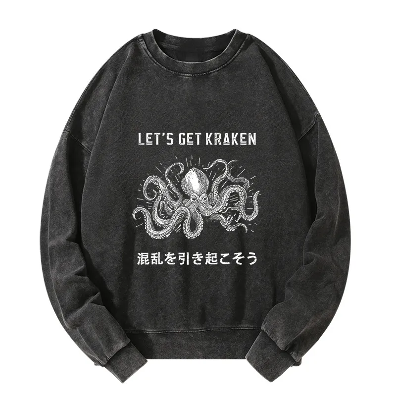 Tokyo-Tiger Funny Octopus：Let’s Get Kraken Washed Sweatshirt