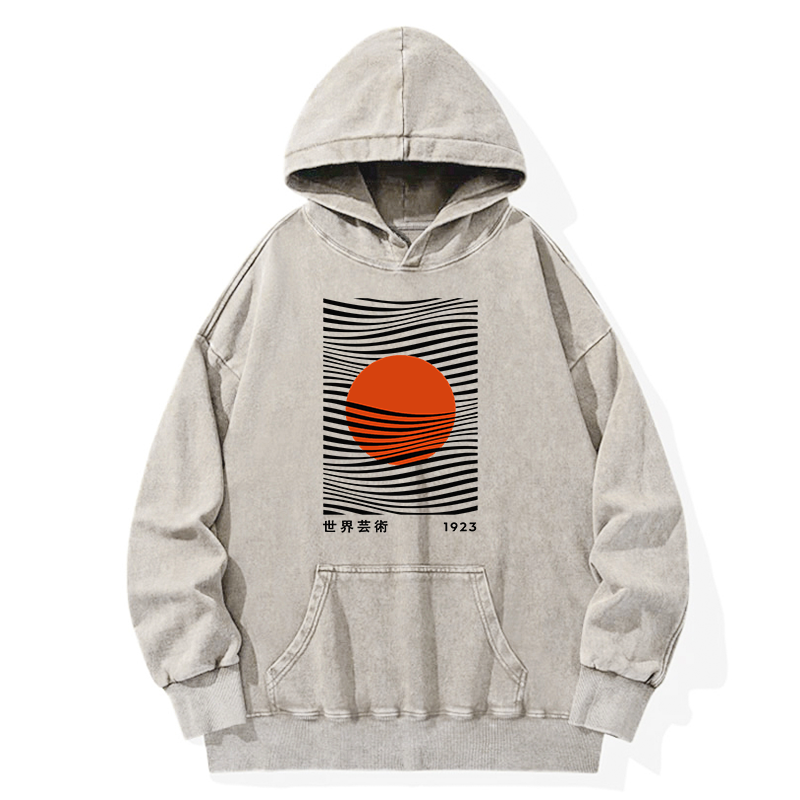 Tokyo-Tiger Minimalist Art Sun Washed Hoodie