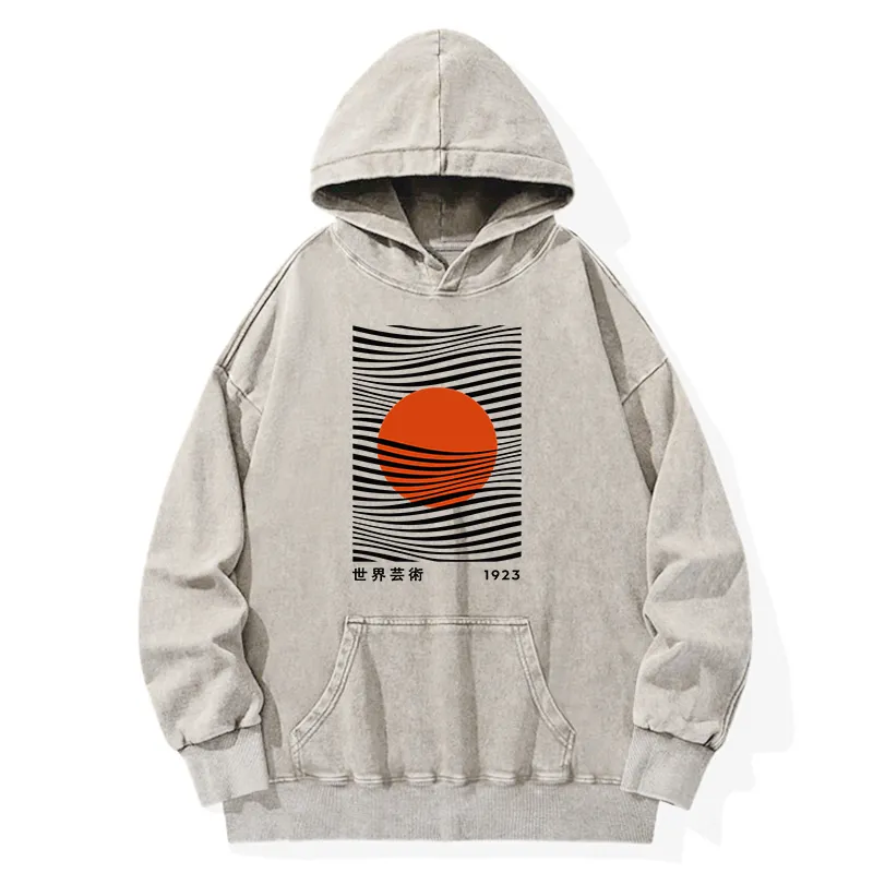 Tokyo-Tiger Minimalist Art Sun Washed Hoodie