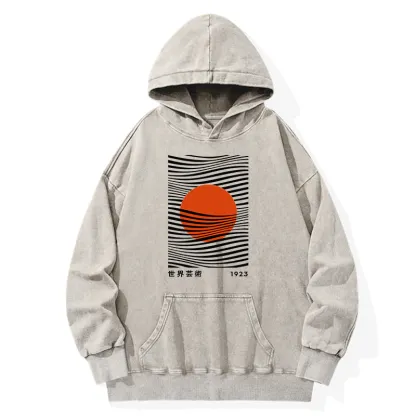 Tokyo-Tiger Minimalist Art Sun Washed Hoodie