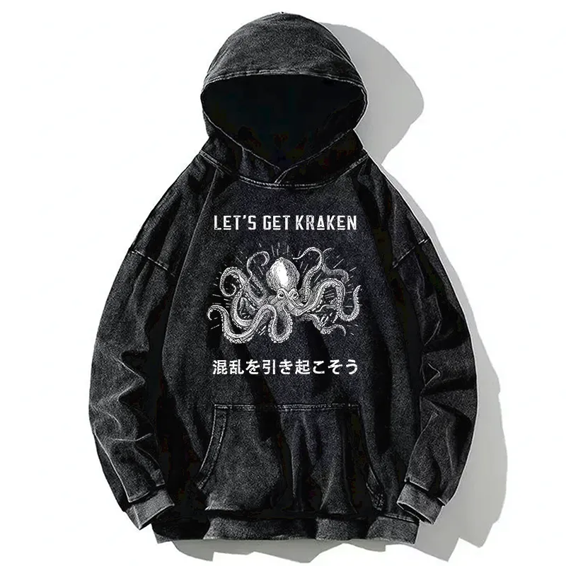 Tokyo-Tiger Funny Octopus：Let’s Get Kraken Washed Hoodie