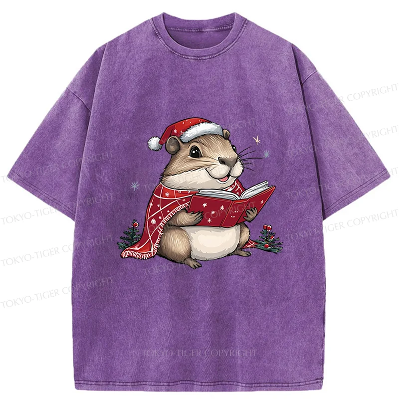Tokyo-Tiger Christmas Hamster Washed T-Shirt