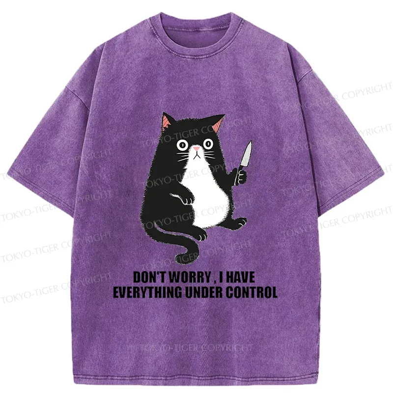 Tokyo-Tiger Cat Said Don't Worry Washed T-Shirt