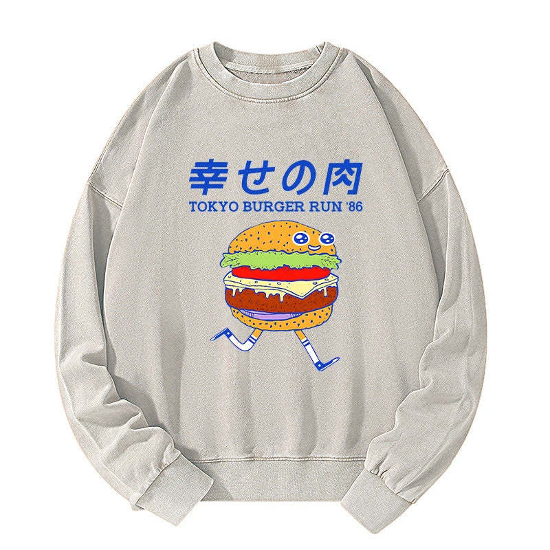 Tokyo-Tiger Tokyo Burger Run Japanese Washed Sweatshirt Sale