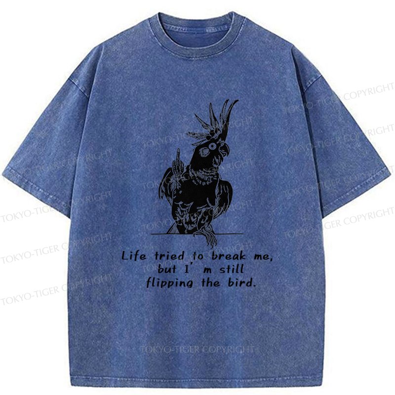 Tokyo-Tiger Attitude Towards Life Washed T-Shirt