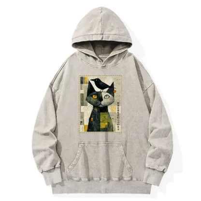 Tokyo-Tiger The Cat And The Crow Are Planning To Rule The World Washed Hoodie