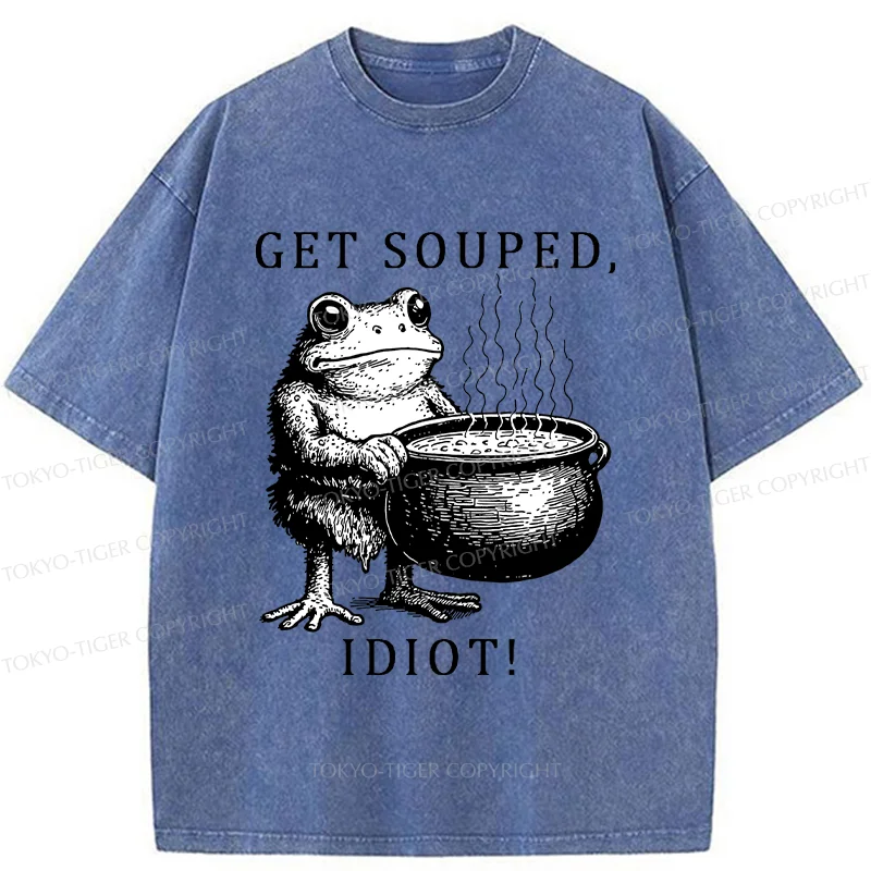 Tokyo-Tiger Get Soup Funny Washed T-Shirt