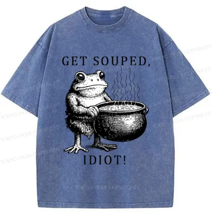 Tokyo-Tiger Get Soup Funny Washed T-Shirt