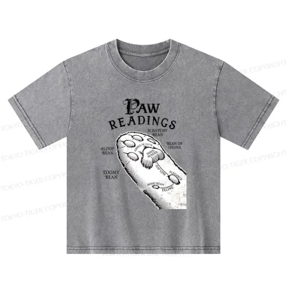 Tokyo-Tiger Funny Cat Paws Kids Washed T-Shirt