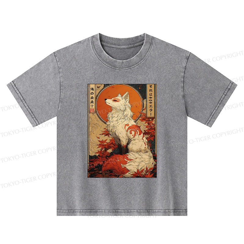 Tokyo-Tiger The Fox of Fates: A Tale of Nine Tails Kids Washed T-Shirt