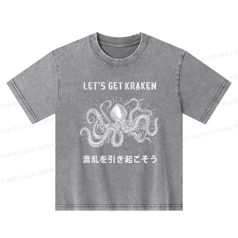 Tokyo-Tiger Funny Octopus：Let’s Get Kraken Washed T-Shirt