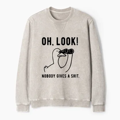 Tokyo-Tiger No One Cares About The Duck Washed Terry Sweatshirt