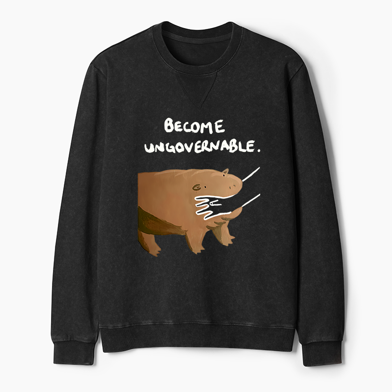 Tokyo-Tiger Moo Deng Bites Someone's Arm Washed Terry Sweatshirt