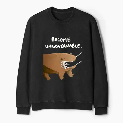 Tokyo-Tiger Moo Deng Bites Someone's Arm Washed Terry Sweatshirt